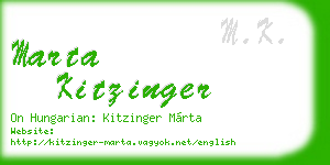 marta kitzinger business card